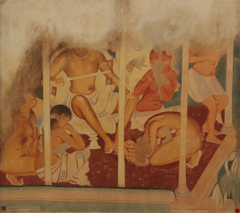Mukul Chandra Dey | The Punishment - Ajanta Cave