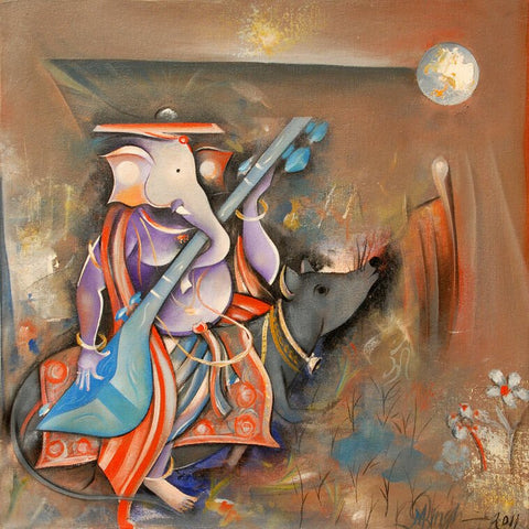 Ganesha playing Sitar by M Singh