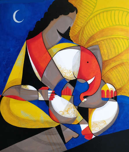 Parvati Ganesh by Satyendra Rane