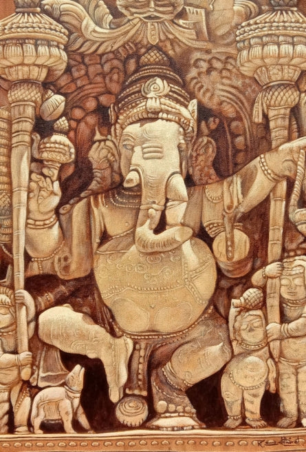 Vinayaka (Wood) by Sakthivel Ramalingam