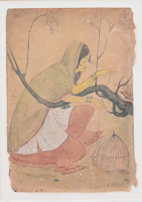 Abdur Rahman Chughtai | Lady with Tree