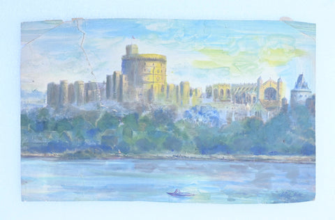 Atul Bose | Painting of a castle on banks of water body