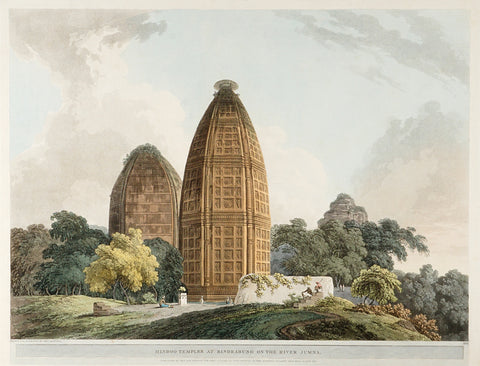 Thomas William Daniell | Hindoo Temples at Bindrabund on the River Jumna