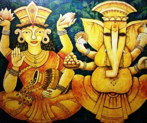 Lakshmi Ganesha by Anirban Seth